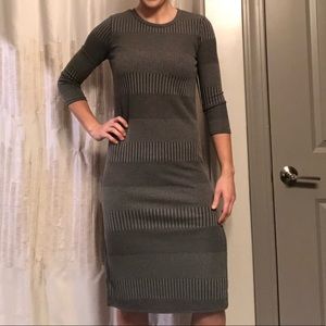 Olive Green Lulu’s knee-length dress with leg slit